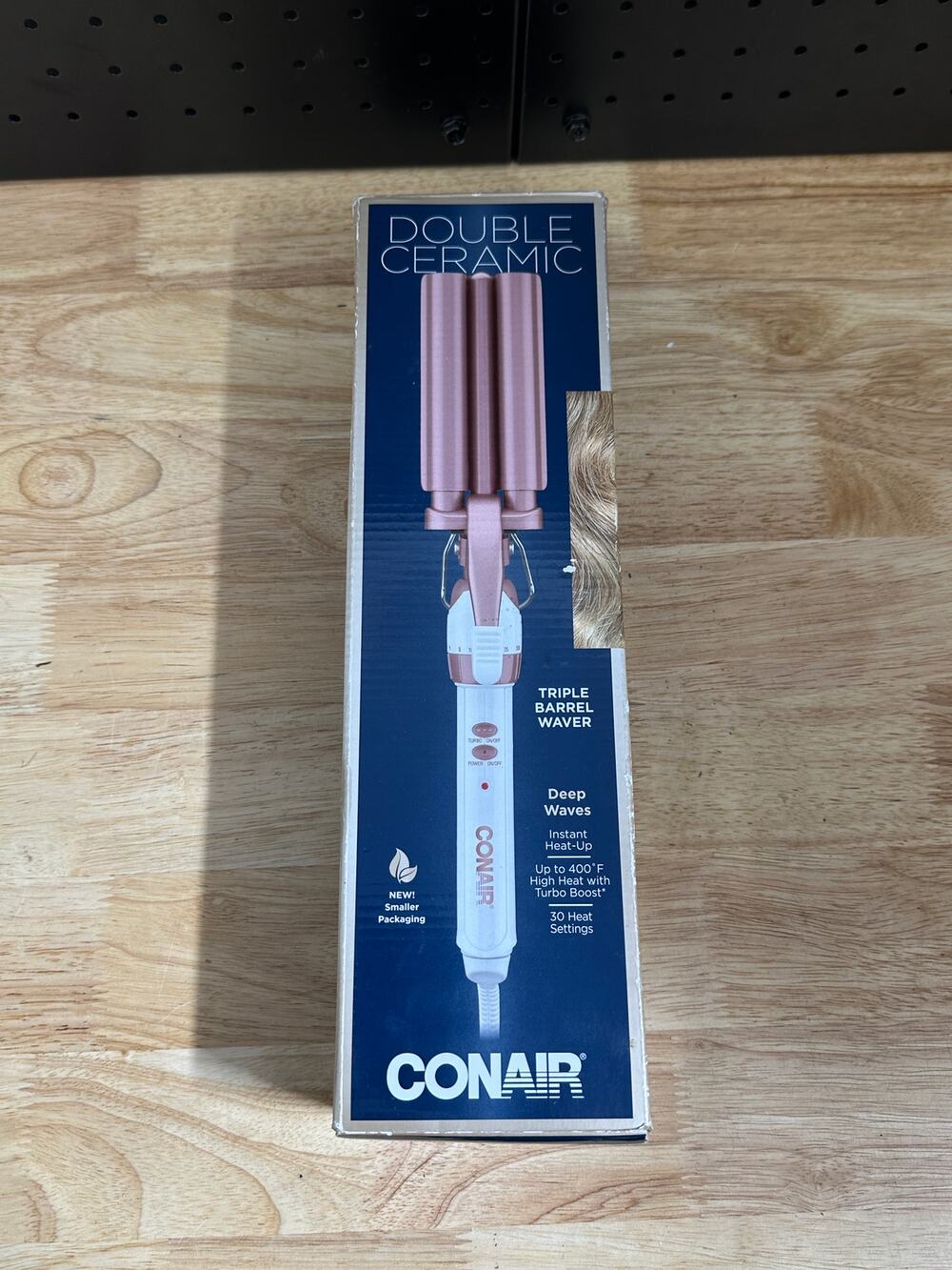 Conair Double Ceramic Triple Barrel Waver White/Rose Gold Deep Waves Hair Iron